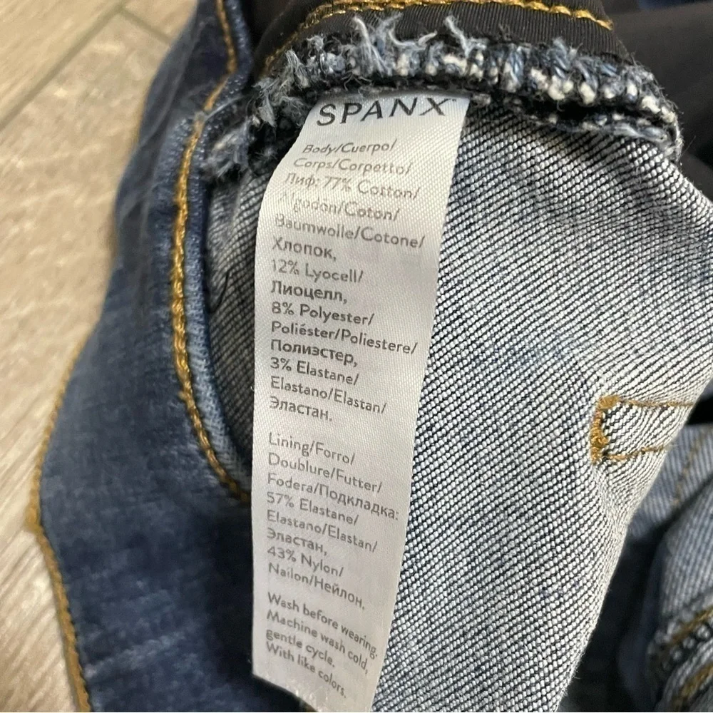 Spanx Distressed Ankle Skinny Jeans in Medium Wash High Rise Sz M Style 20203R. - Picture 7 of 10